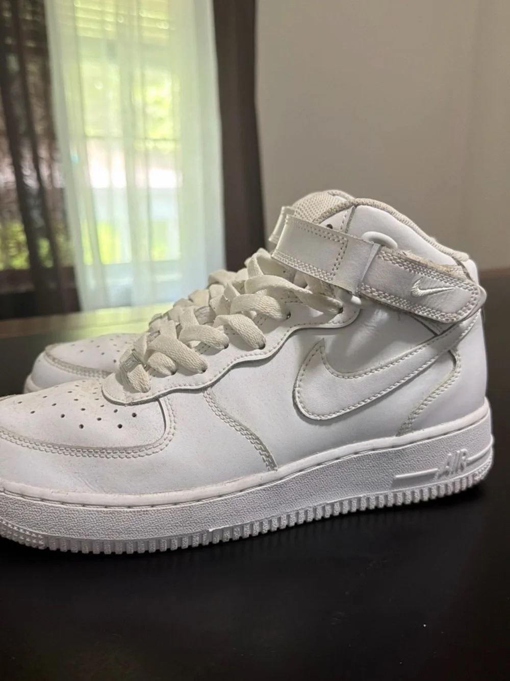 Nike White Kids High-Top Sneakers with Strap